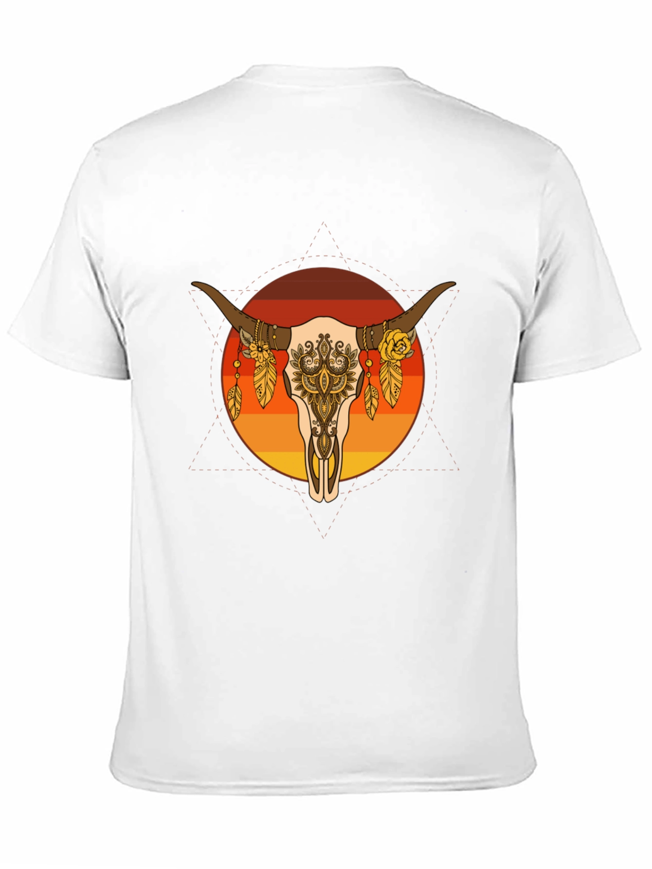 Bull Skull Graphic Tee - Boho Style T-Shirt