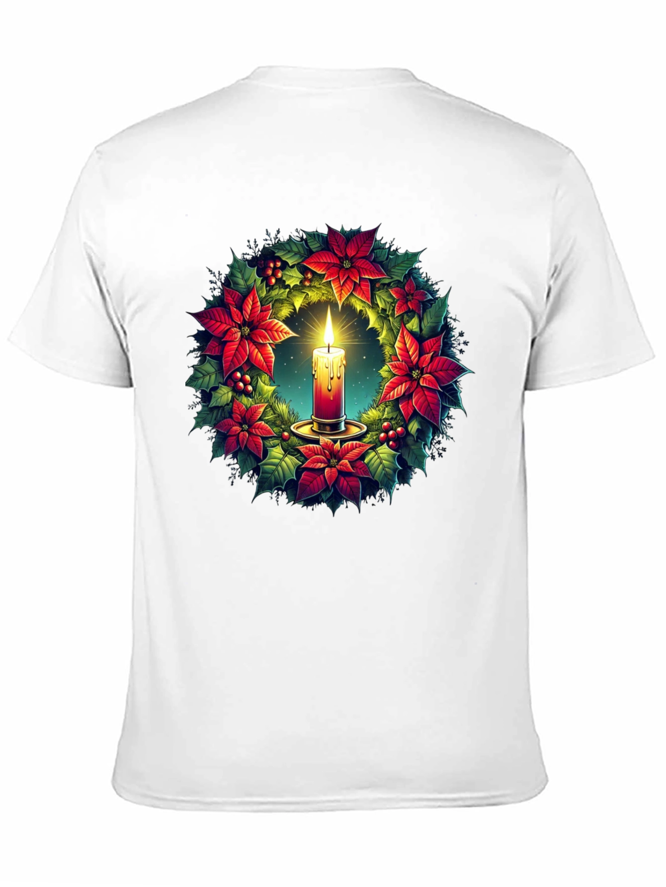 Festive Candle Wreath Graphic Tee