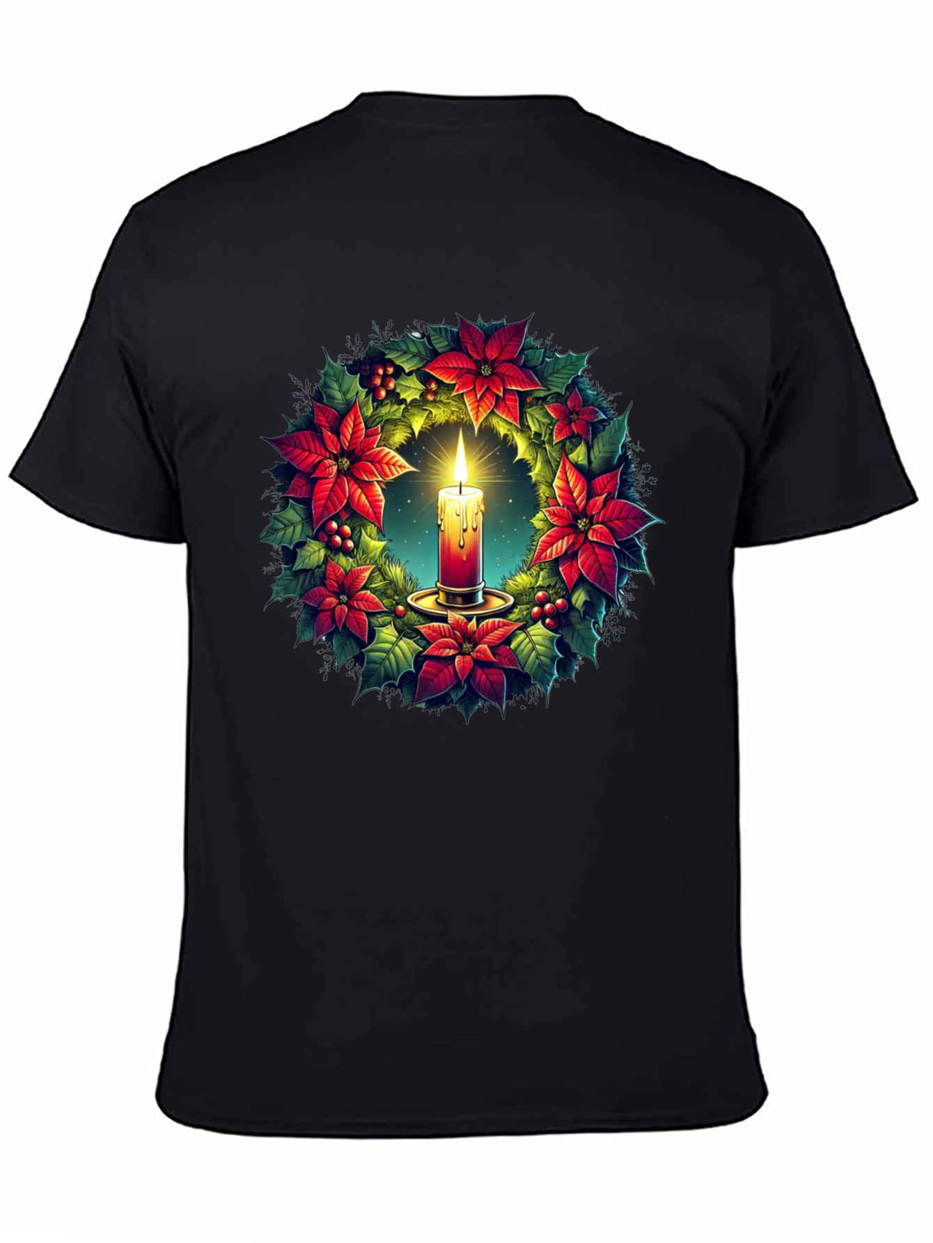 Festive Candle Wreath Graphic Tee