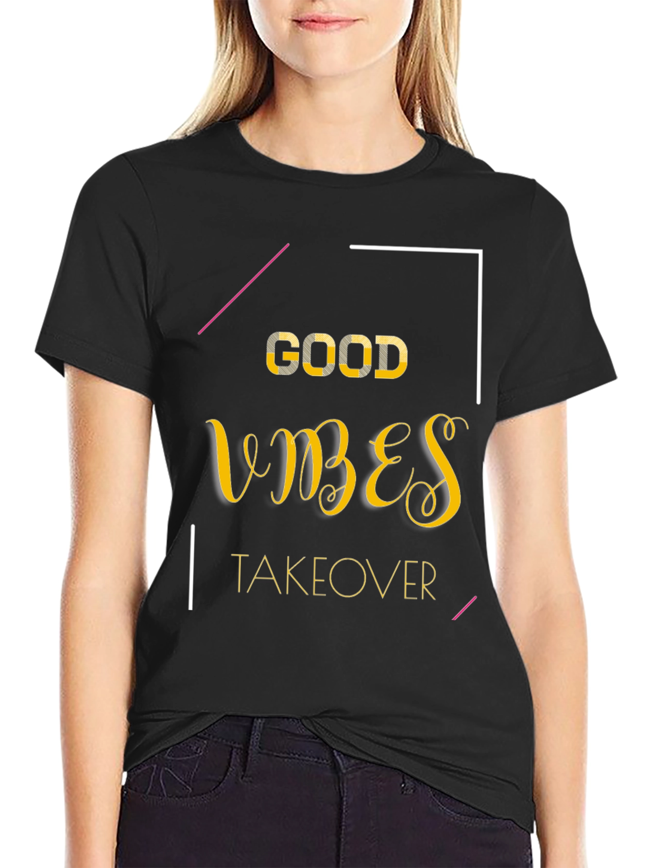 Good Vibes Takeover Black Graphic Tee