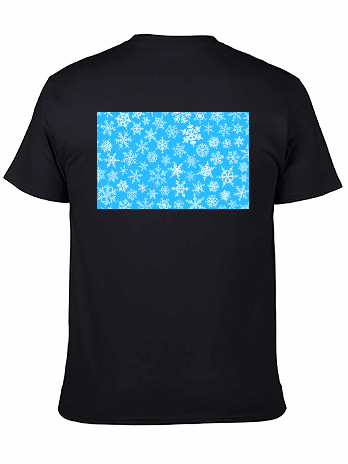Snowflake Pattern Black T-Shirt