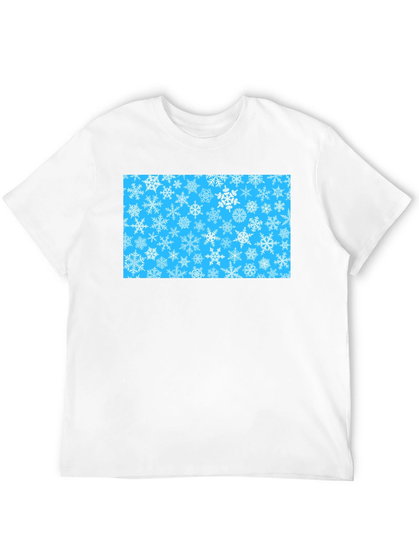 Snowflake Pattern Black T-Shirt