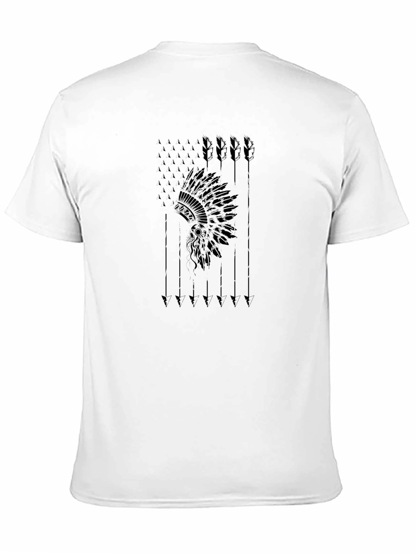 Native American Headdress Arrow Black T-Shirt