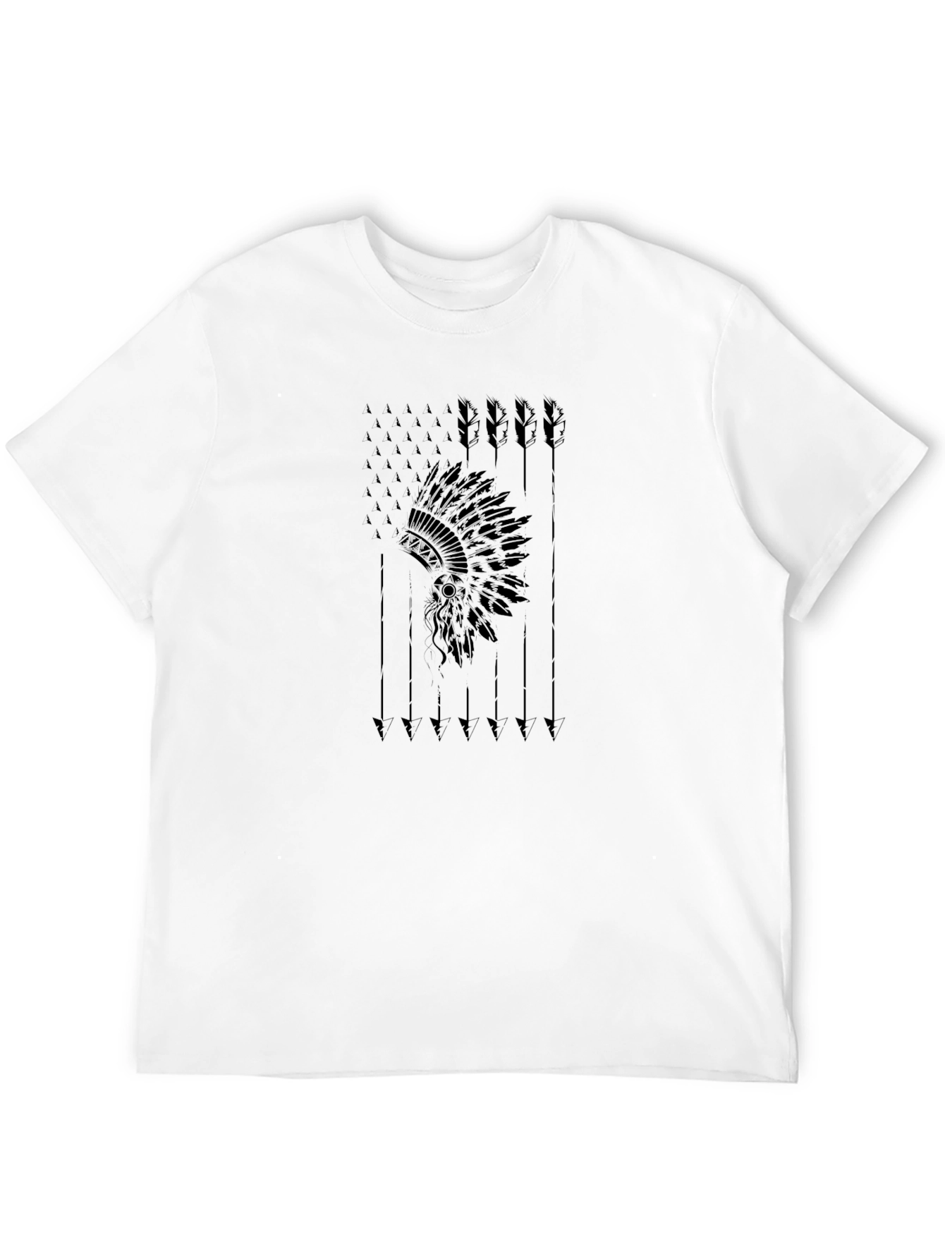 Native American Headdress Arrow Black T-Shirt