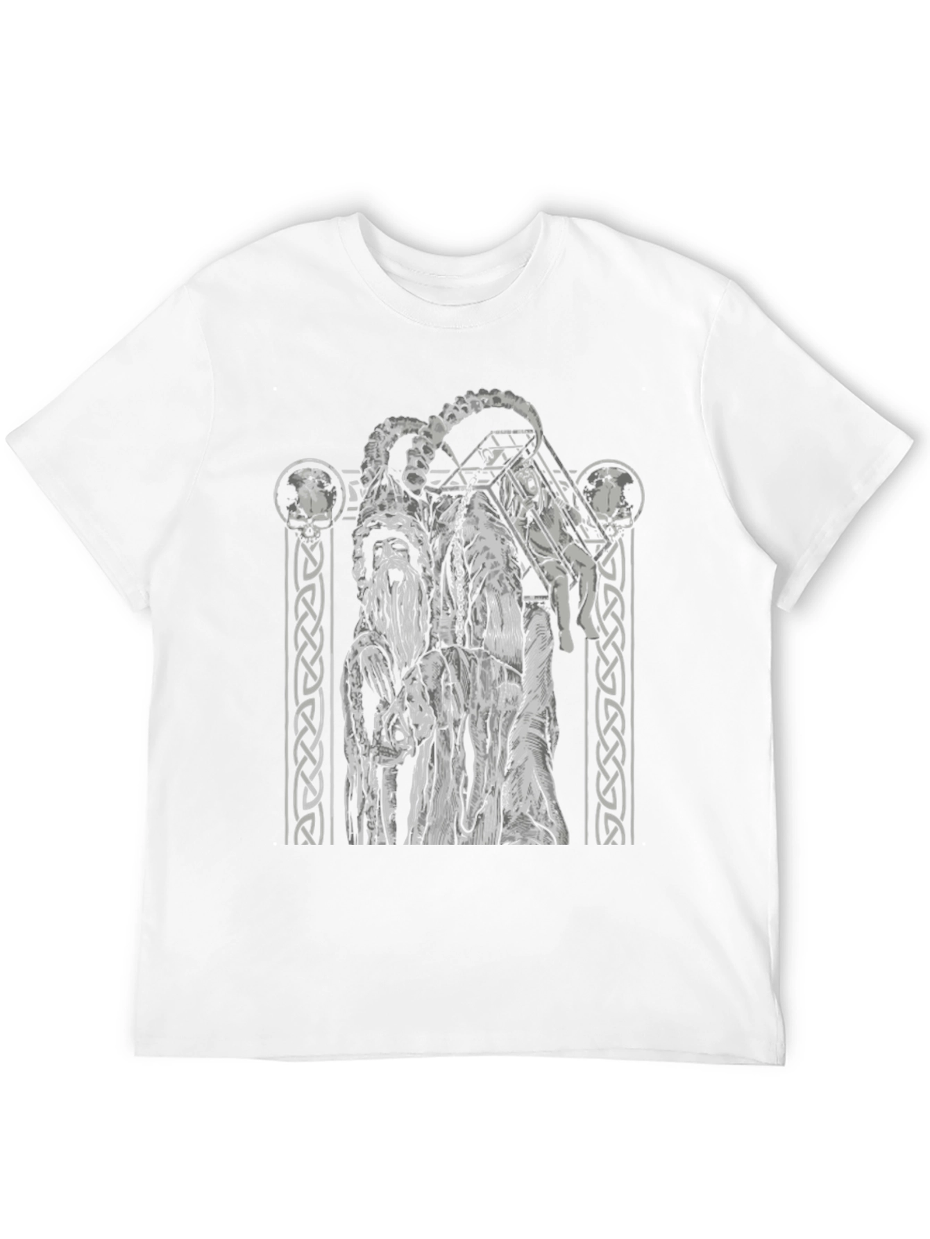 Black Graphic Tee - Horned Figure