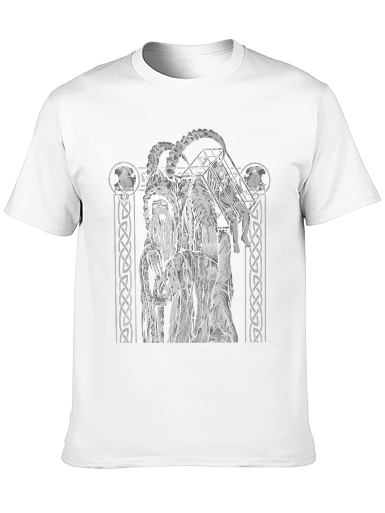 Black Graphic Tee - Horned Figure