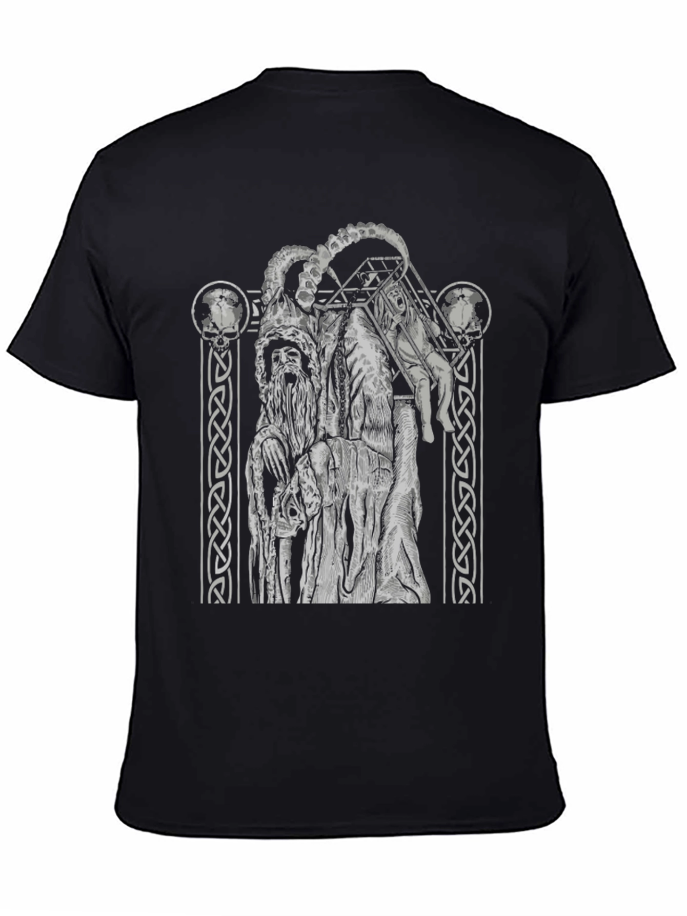 Black Graphic Tee - Horned Figure