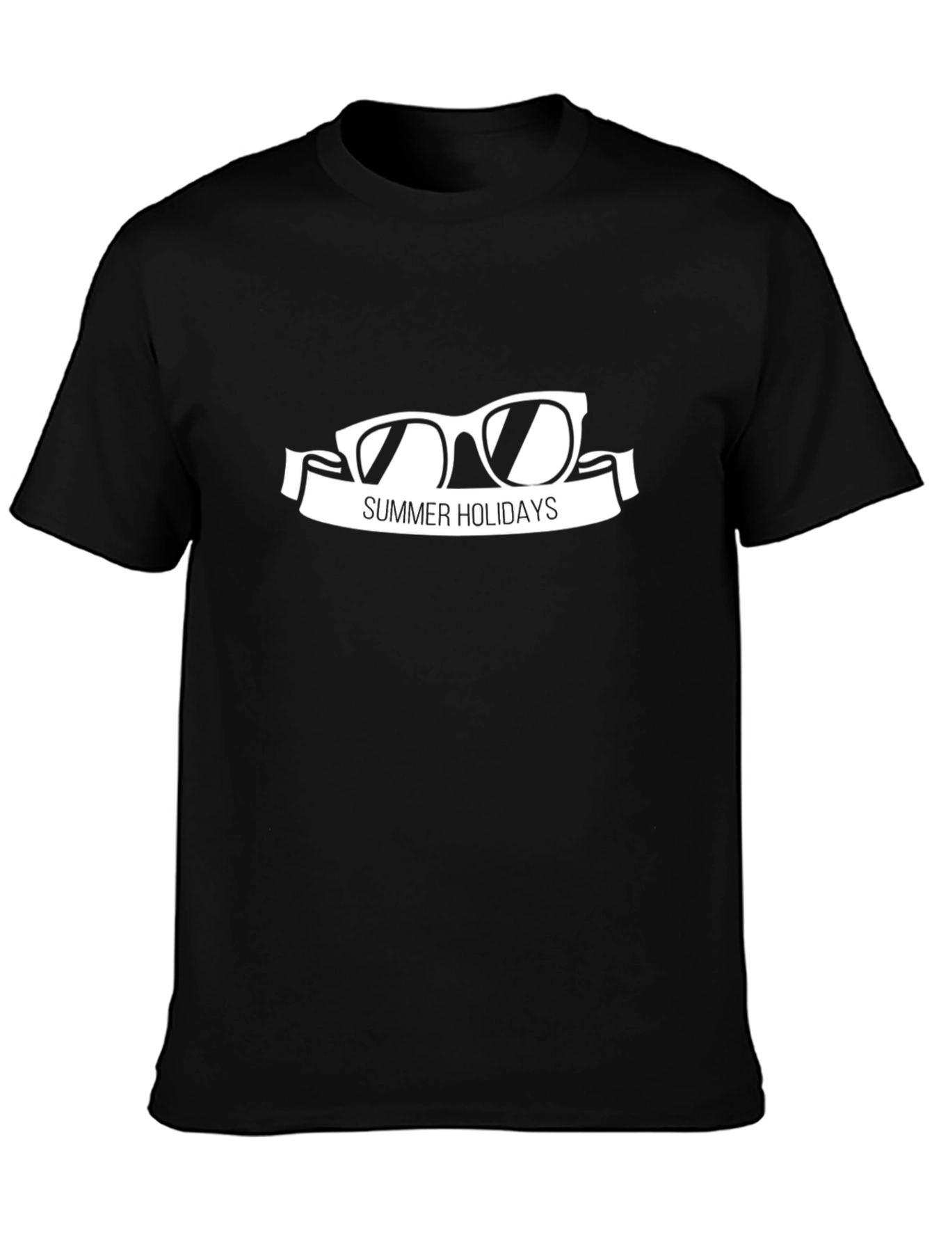 Summer Holidays Graphic Tee - Black