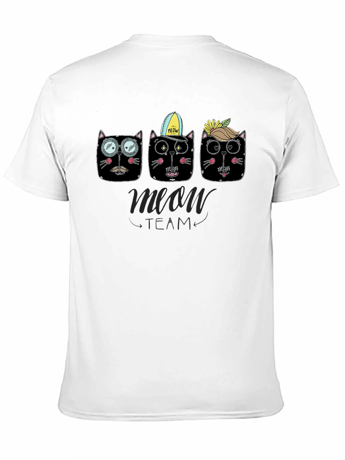 Meow Team Black T-Shirt - Cat Lover Tee