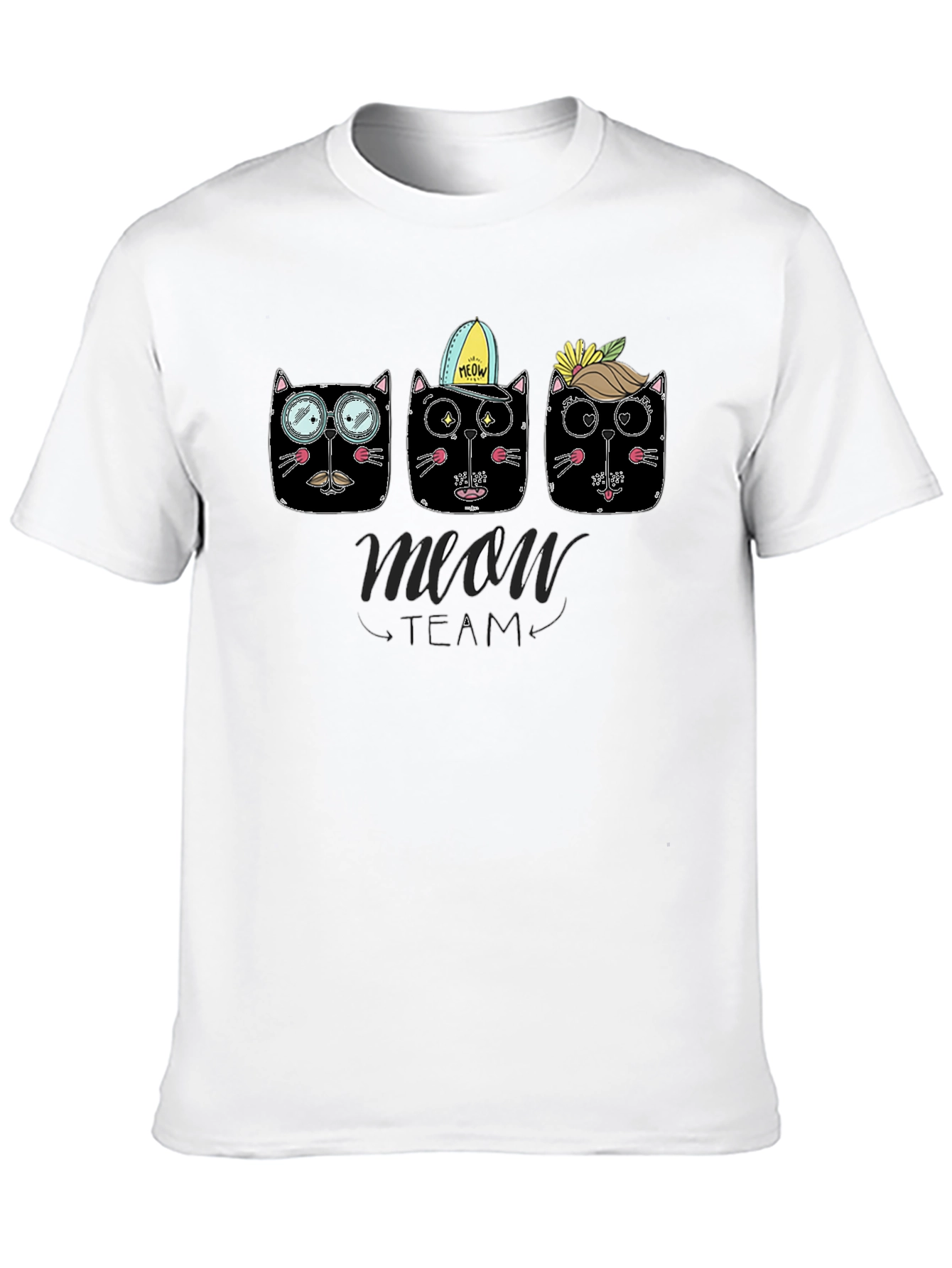 Meow Team Black T-Shirt - Cat Lover Tee