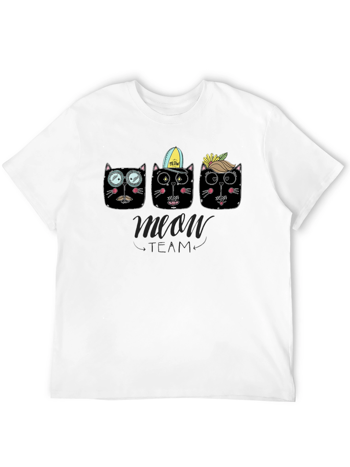 Meow Team Black T-Shirt - Cat Lover Tee