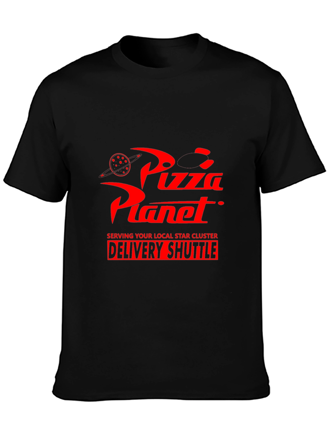 Pizza Planet Delivery Shuttle Black T-Shirt