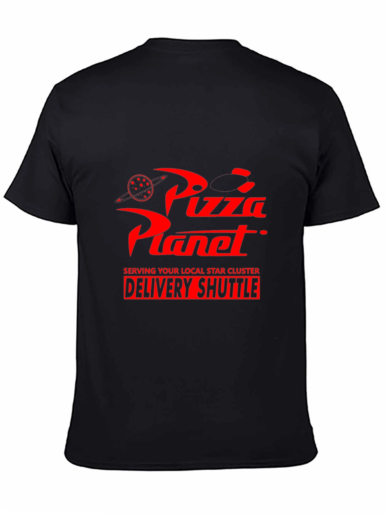 Pizza Planet Delivery Shuttle Black T-Shirt