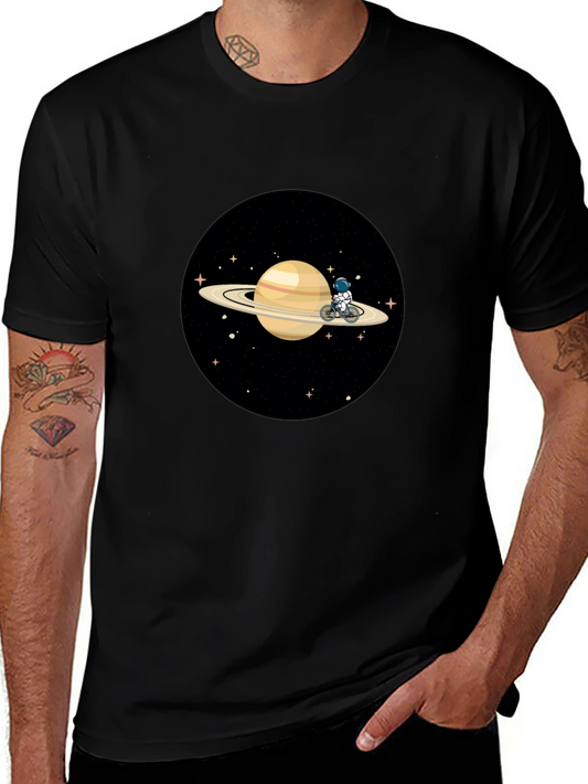Astronaut Saturn Bike Ride T-Shirt
