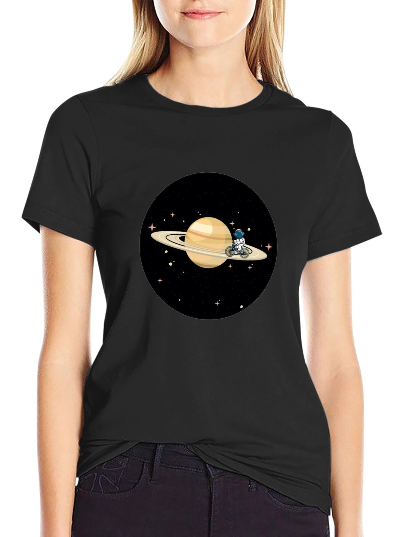 Astronaut Saturn Bike Ride T-Shirt