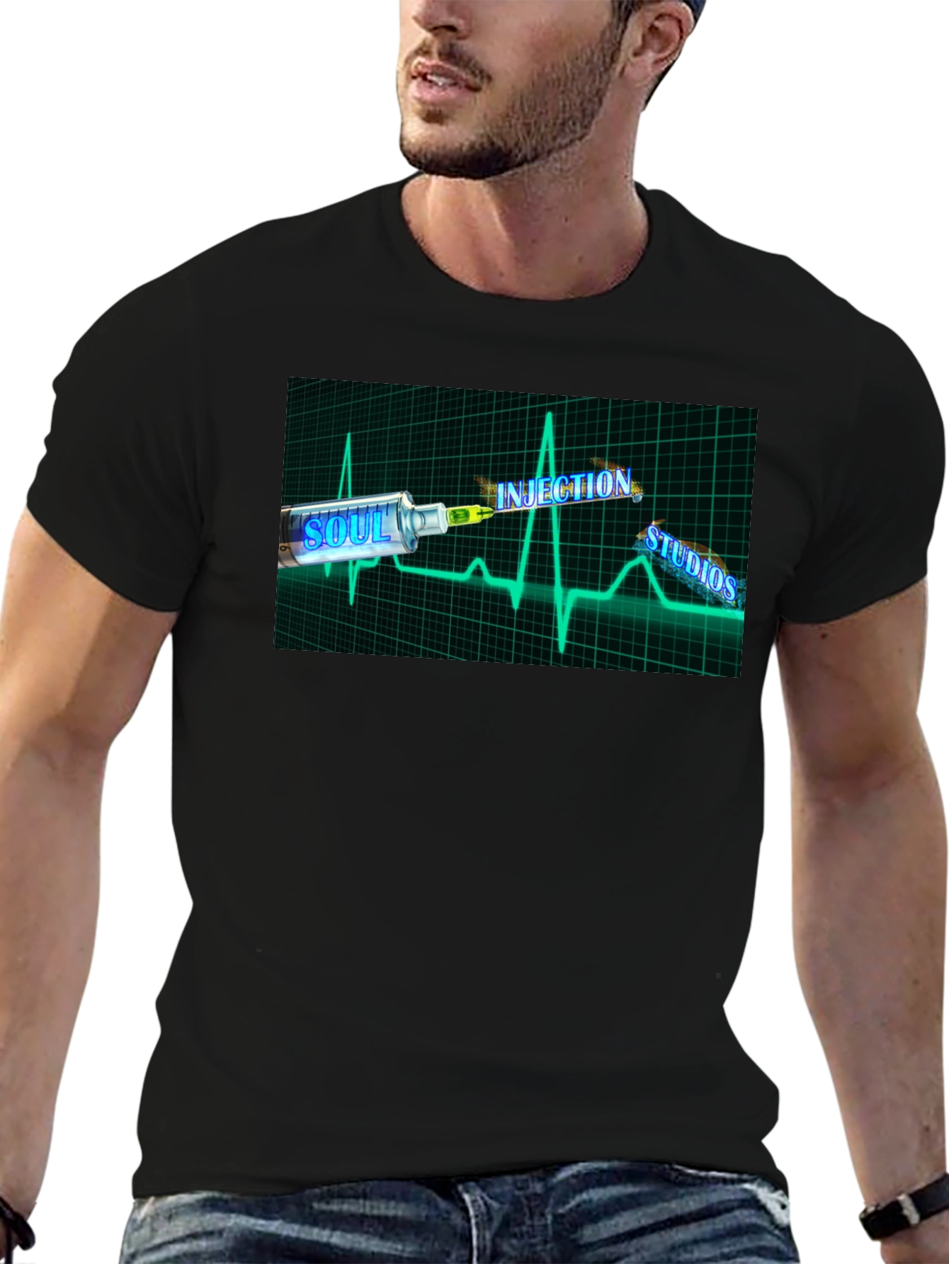 Soul Injection Studios Black Graphic T-Shirt