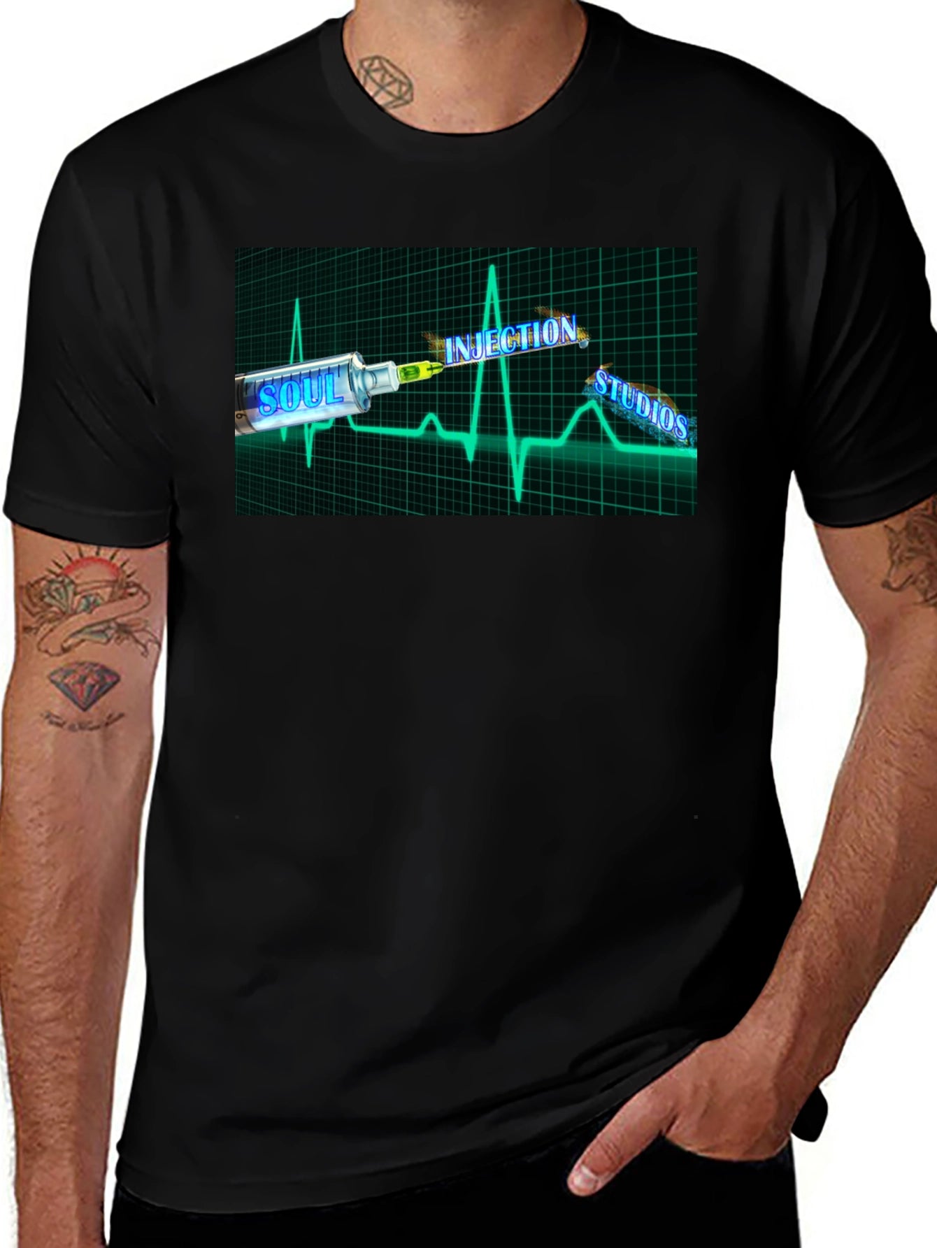 Soul Injection Studios Black Graphic T-Shirt