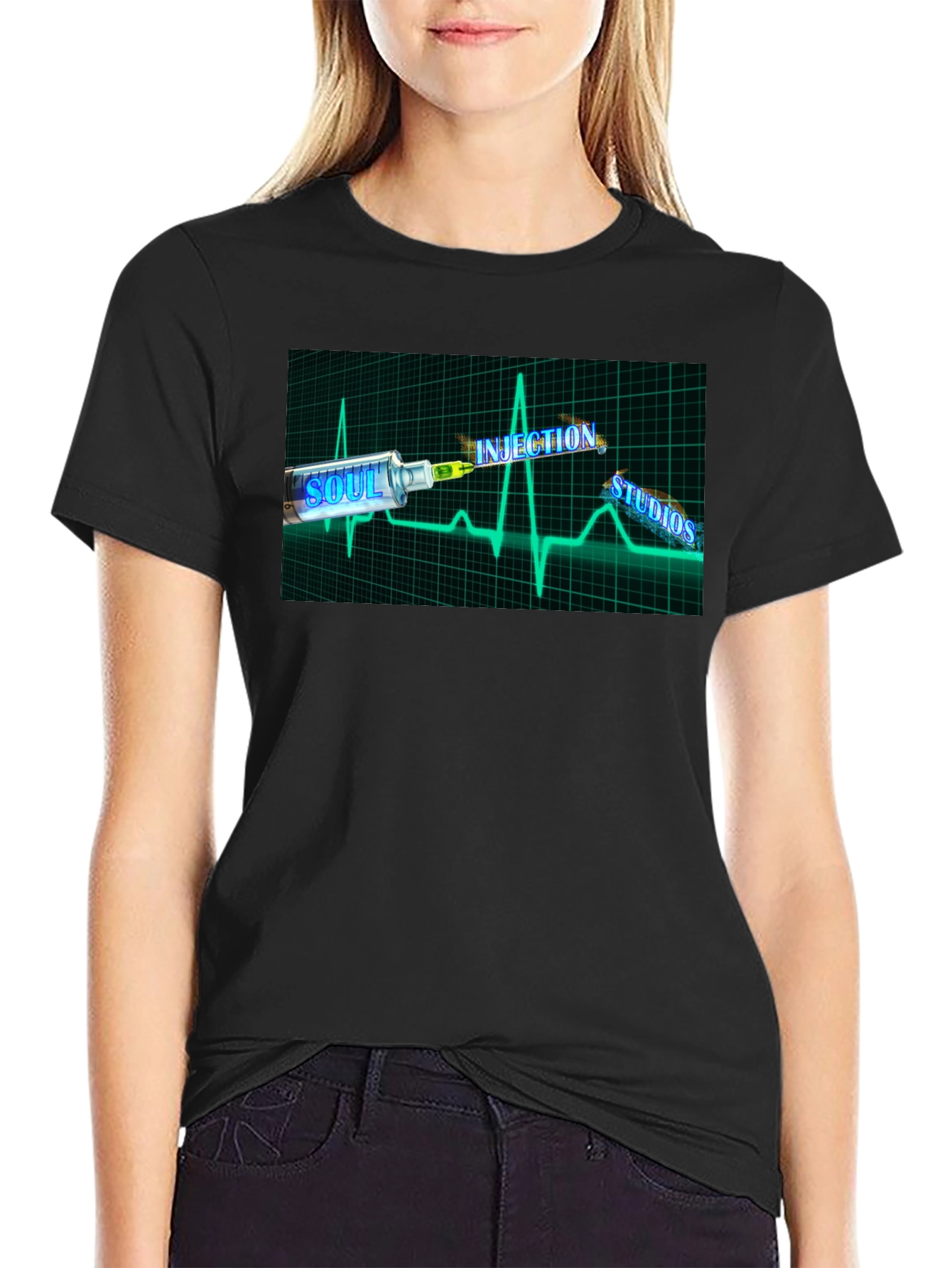 Soul Injection Studios Black Graphic T-Shirt