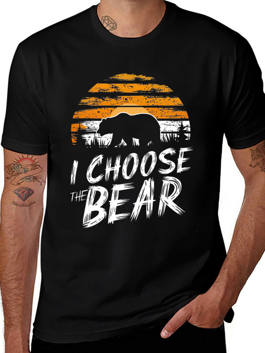 I Choose The Bear Graphic Tee - Black