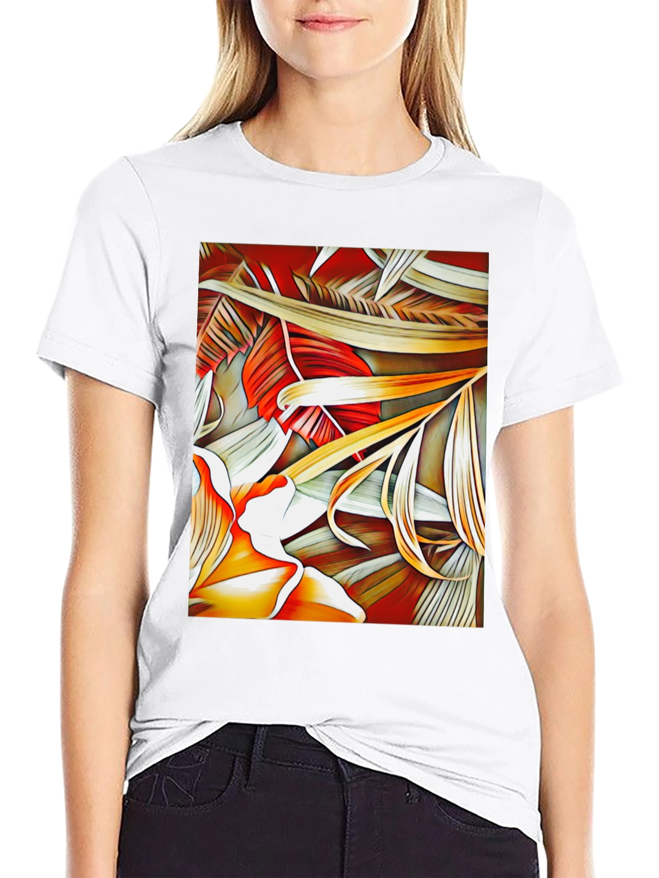 Tropical Leaves Graphic Tee - Unique Design