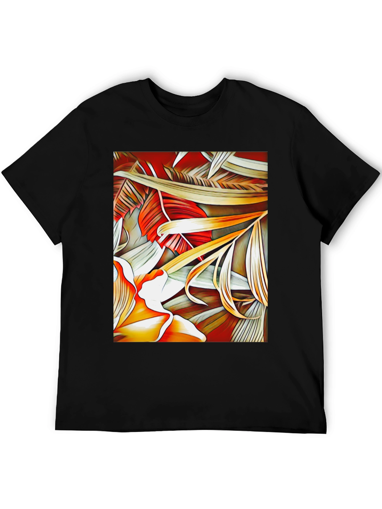 Tropical Leaves Graphic Tee - Unique Design