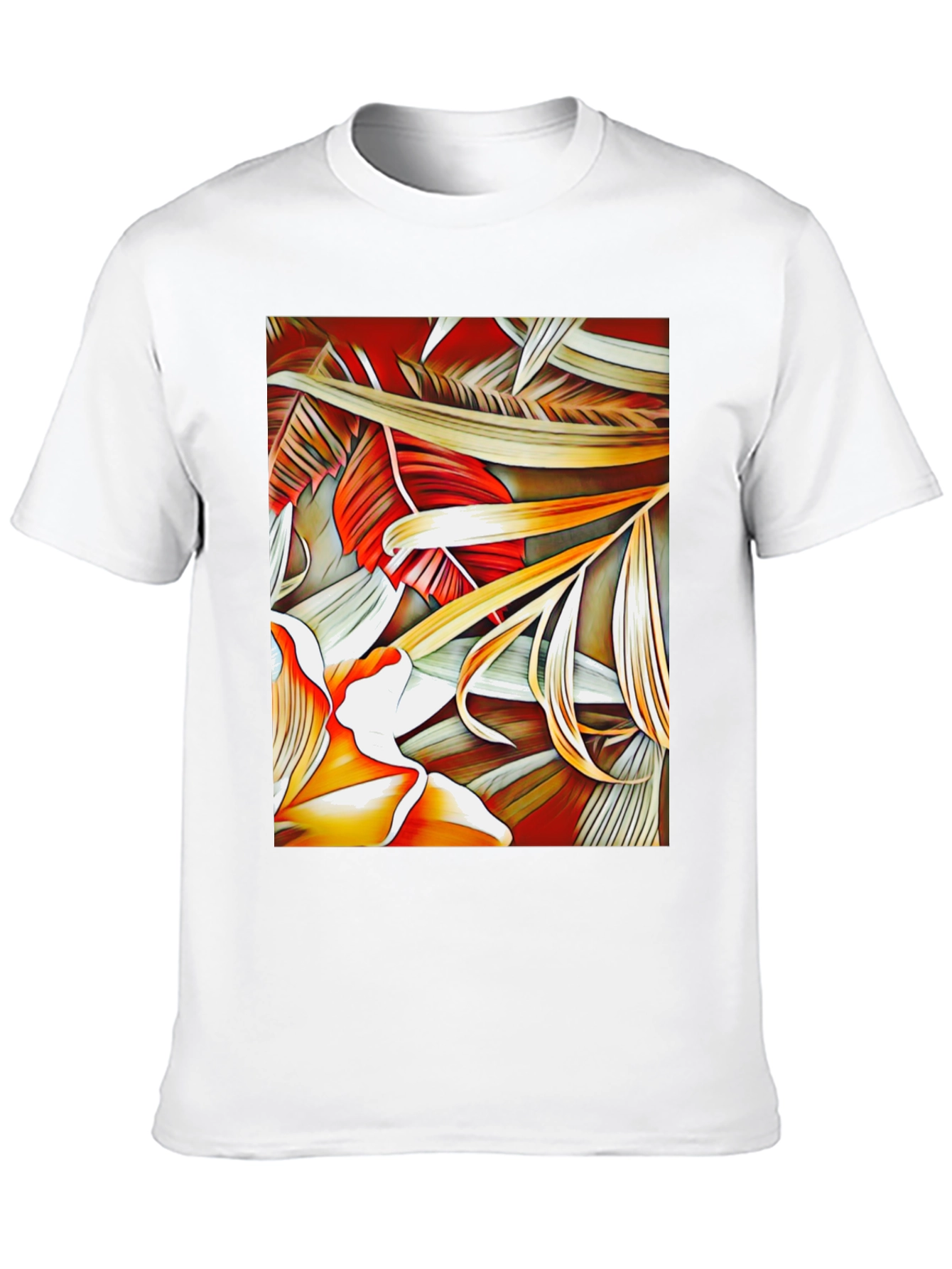 Tropical Leaves Graphic Tee - Unique Design