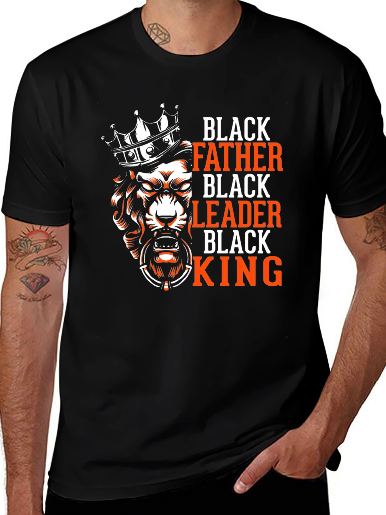 Black Father Leader King Graphic Tee