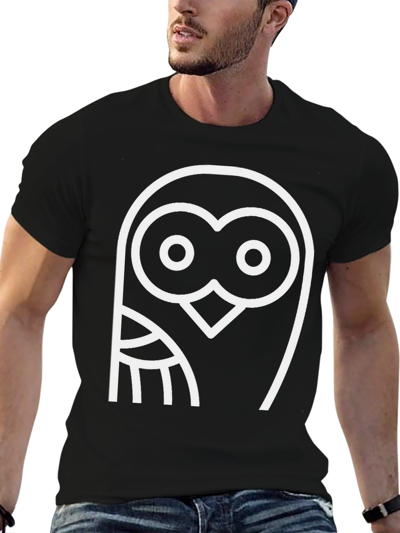 Cool Owl Graphic Black T-Shirt