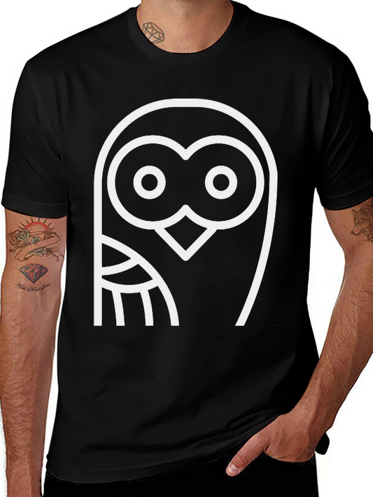 Cool Owl Graphic Black T-Shirt