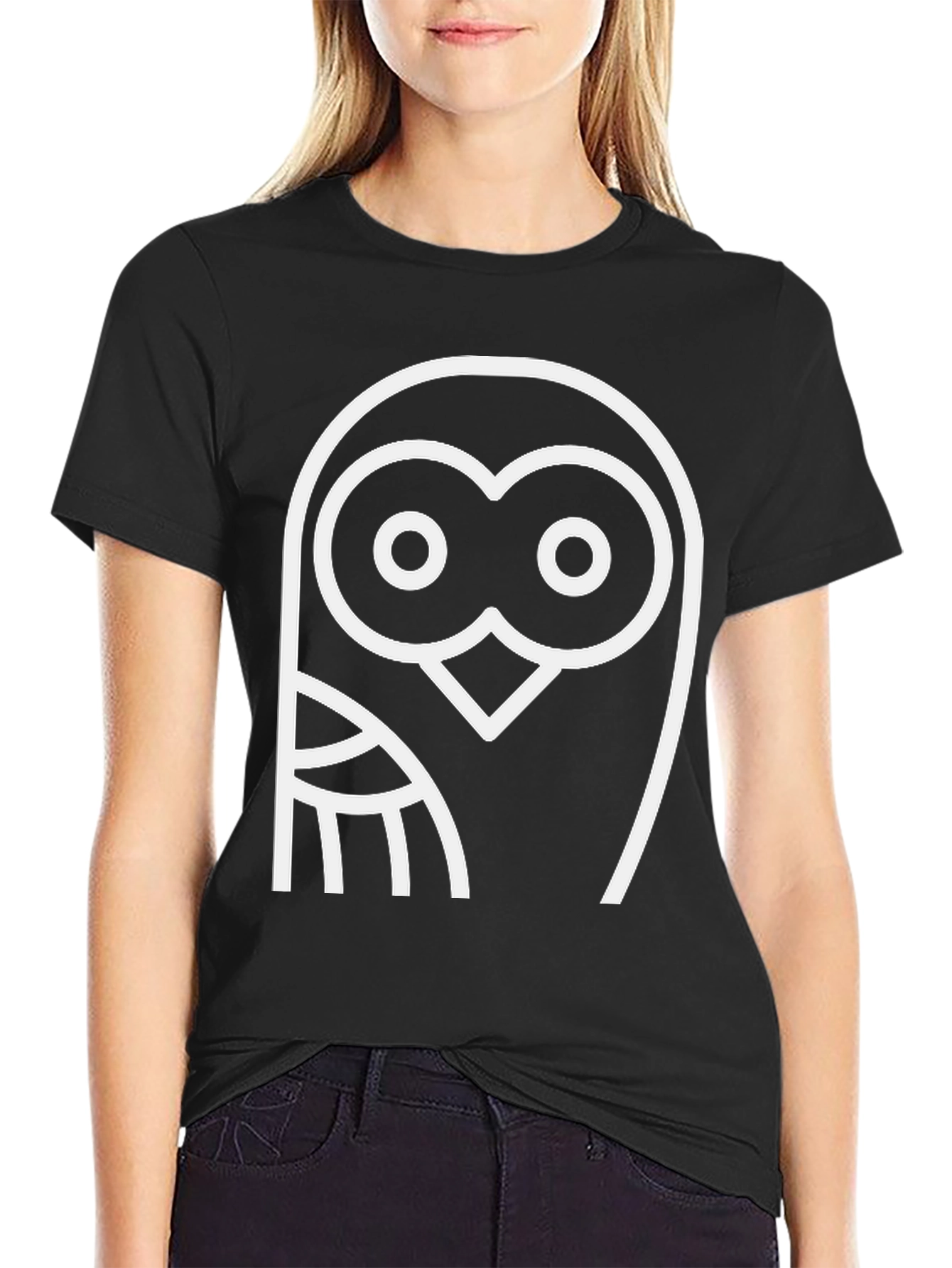 Cool Owl Graphic Black T-Shirt