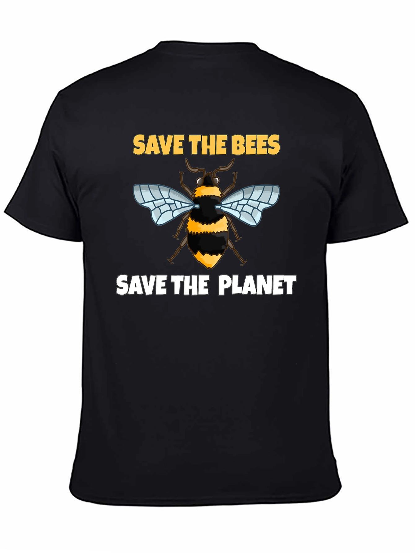 Save the Bees T-Shirt Black Cotton Tee