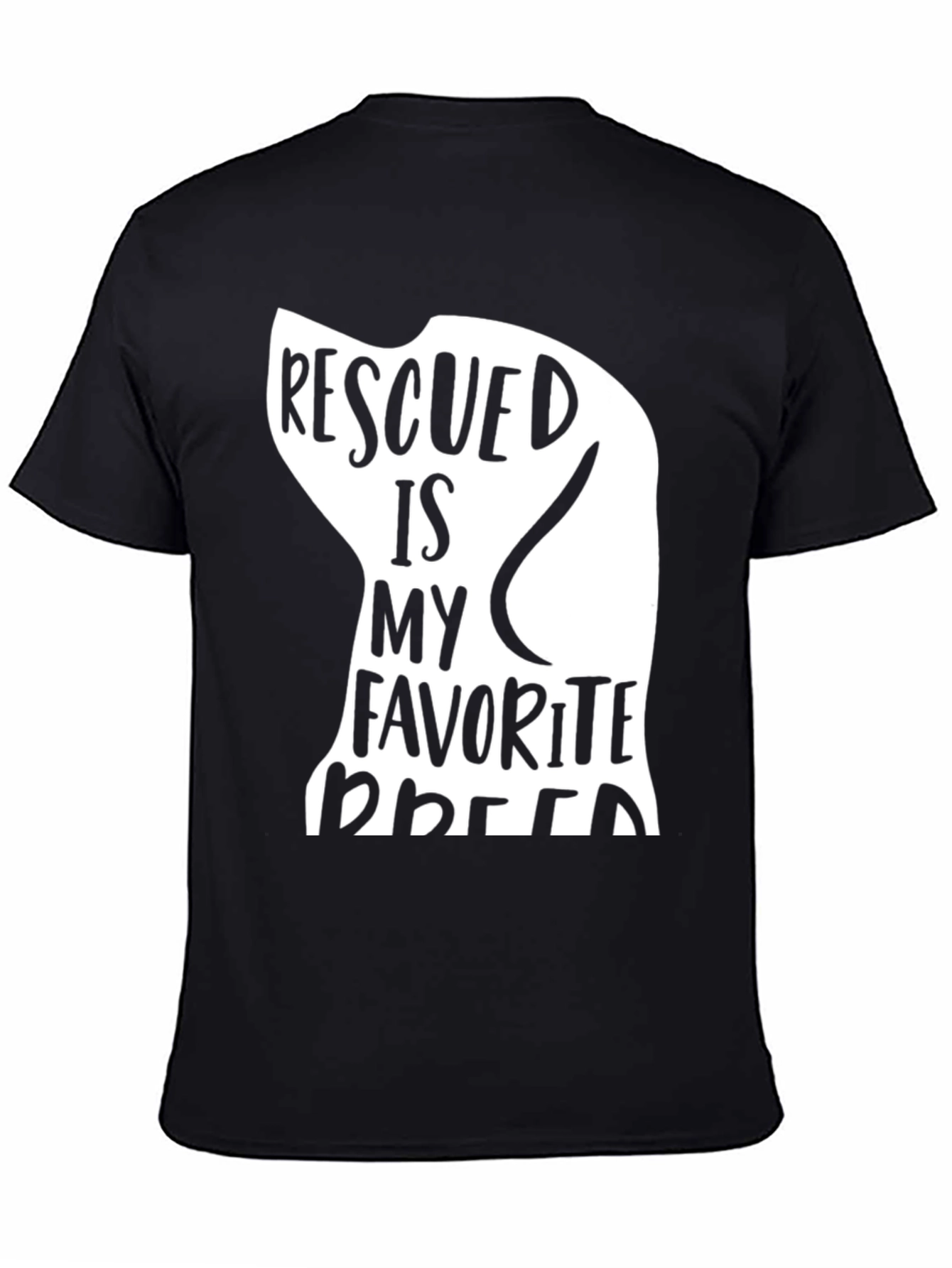 Rescued Is My Favorite Breed T-Shirt - Black