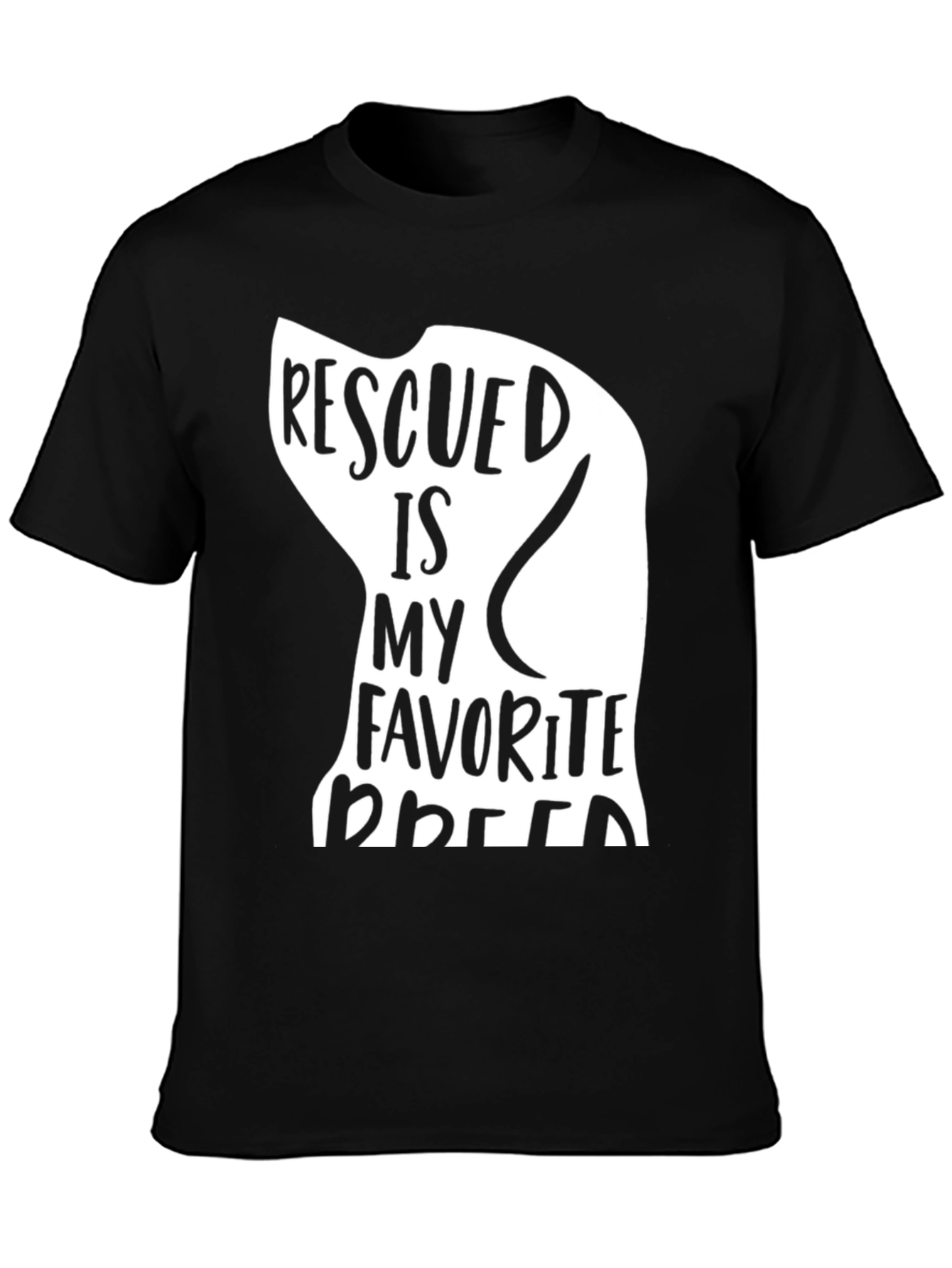Rescued Is My Favorite Breed T-Shirt - Black