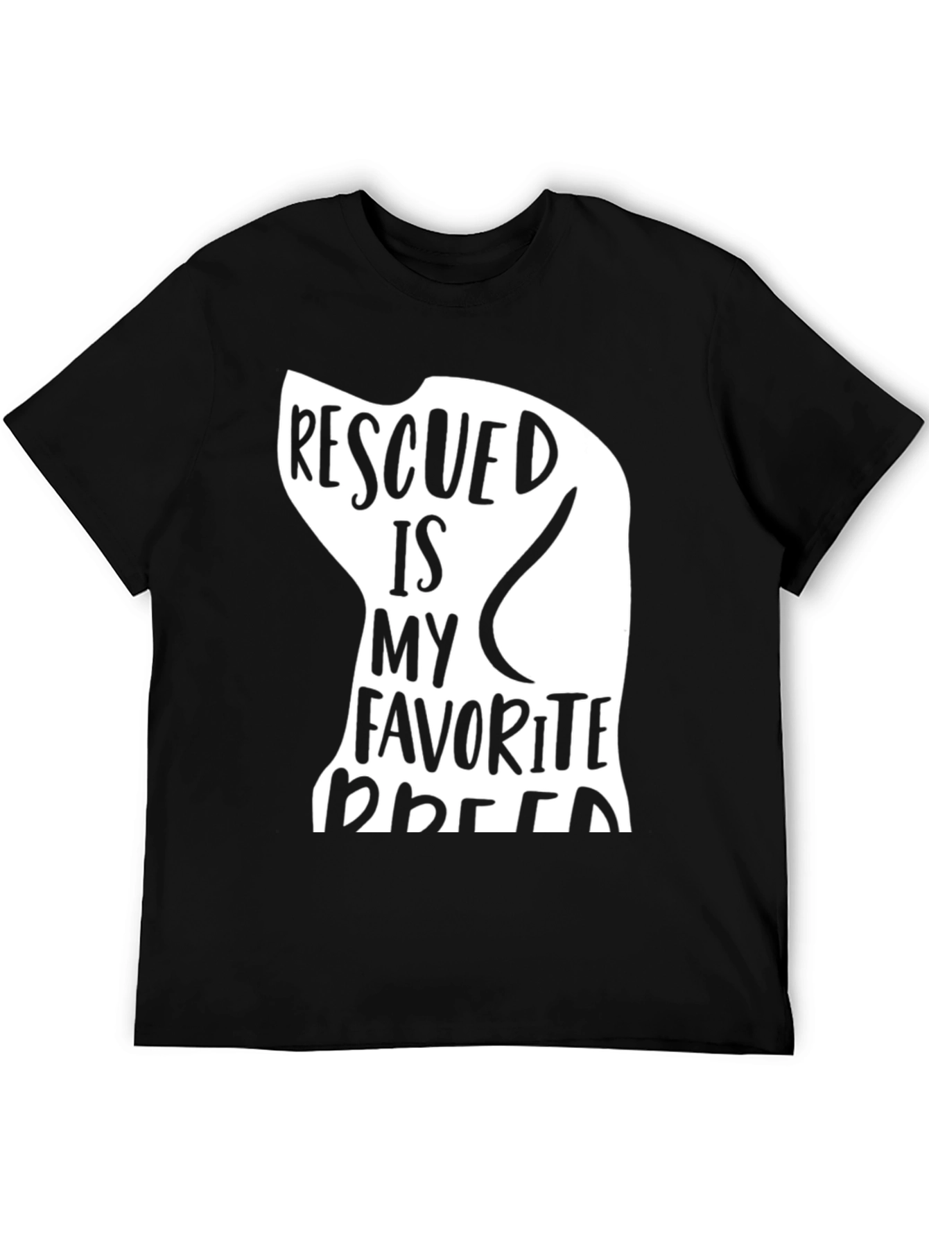 Rescued Is My Favorite Breed T-Shirt - Black