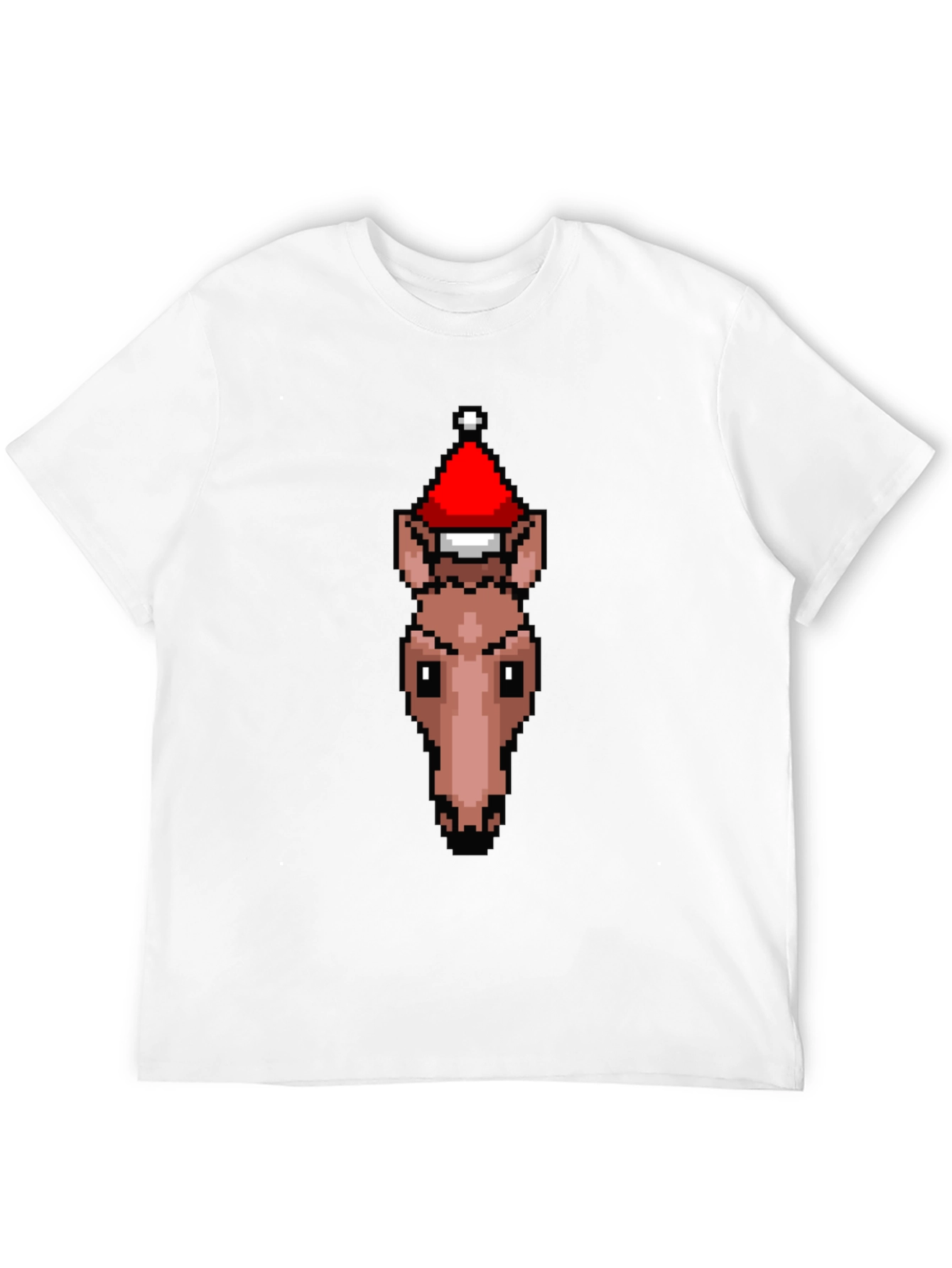 Pixel Art Horse Santa Hat T-Shirt