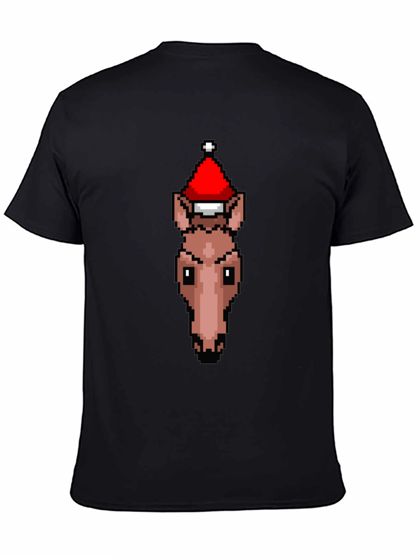 Pixel Art Horse Santa Hat T-Shirt