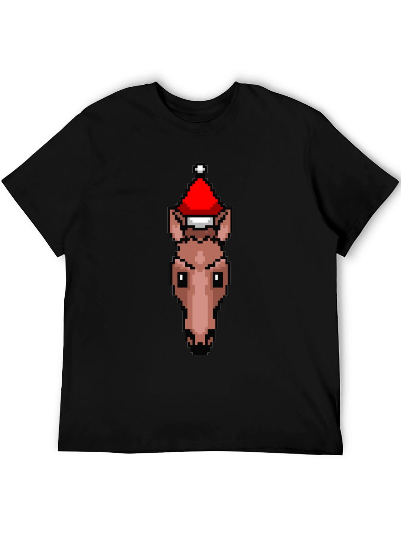 Pixel Art Horse Santa Hat T-Shirt