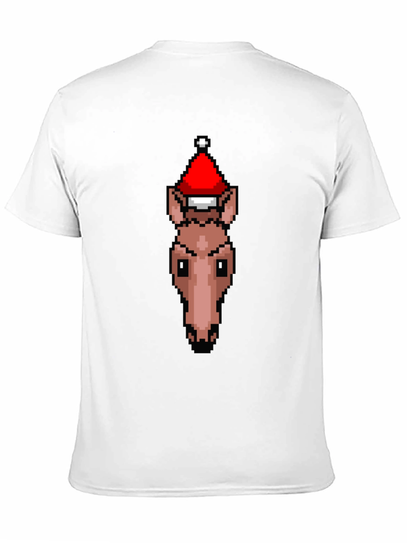 Pixel Art Horse Santa Hat T-Shirt