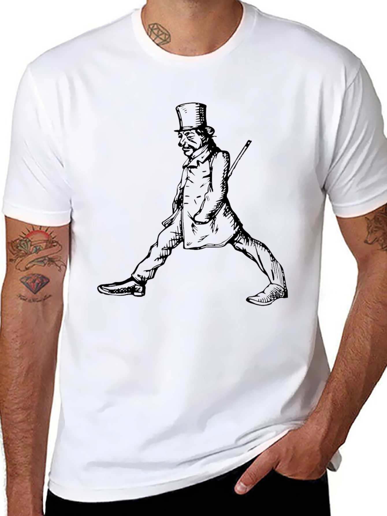 Victorian Gentleman Graphic Tee - Classic Style