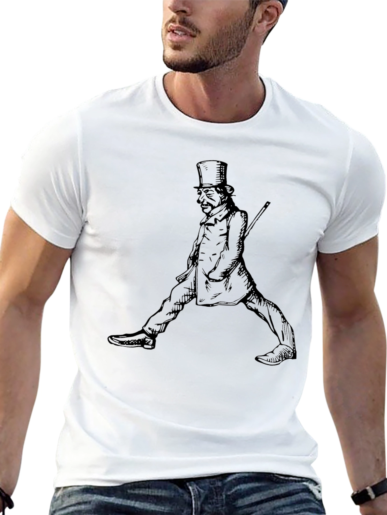 Victorian Gentleman Graphic Tee - Classic Style