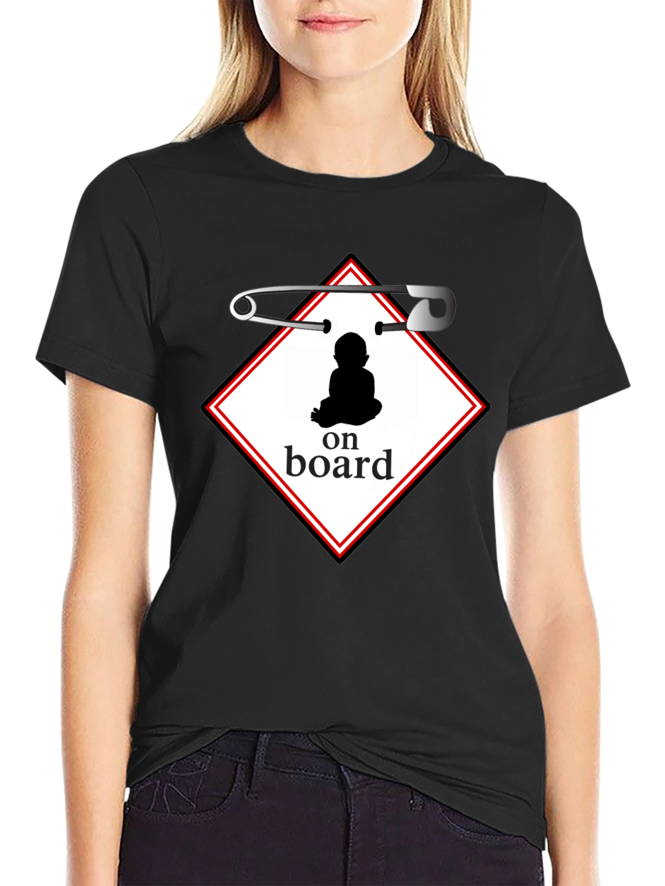 Baby On Board Graphic Tee - Black Cotton Shirt