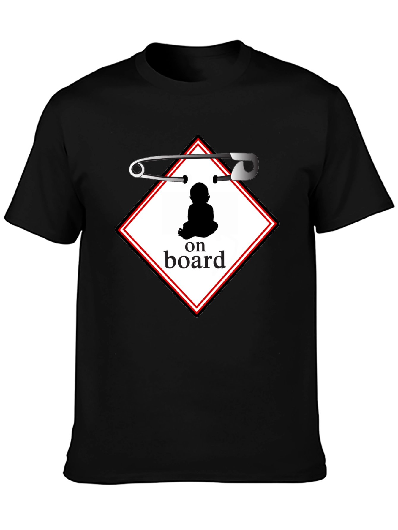 Baby On Board Graphic Tee - Black Cotton Shirt