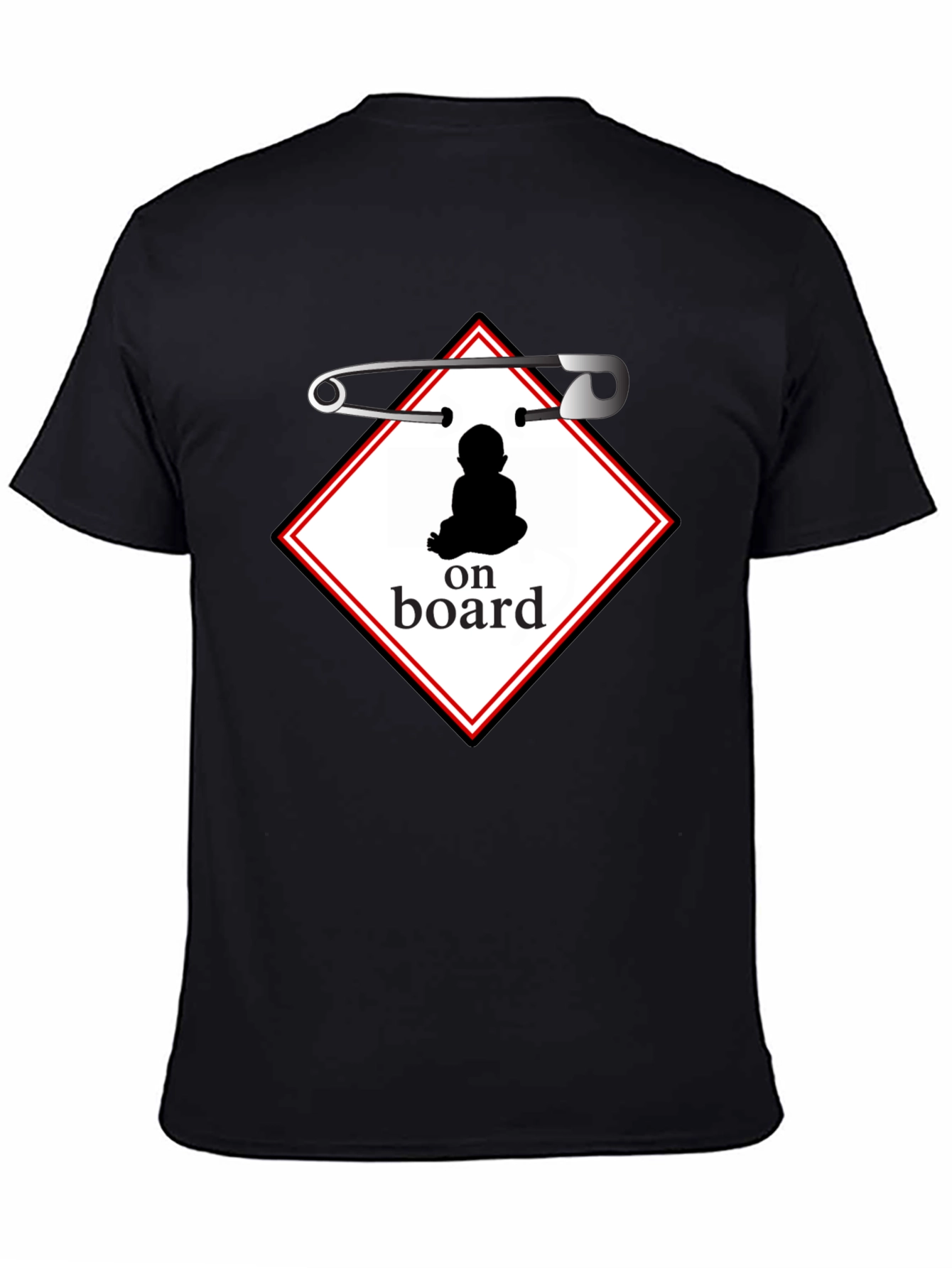 Baby On Board Graphic Tee - Black Cotton Shirt