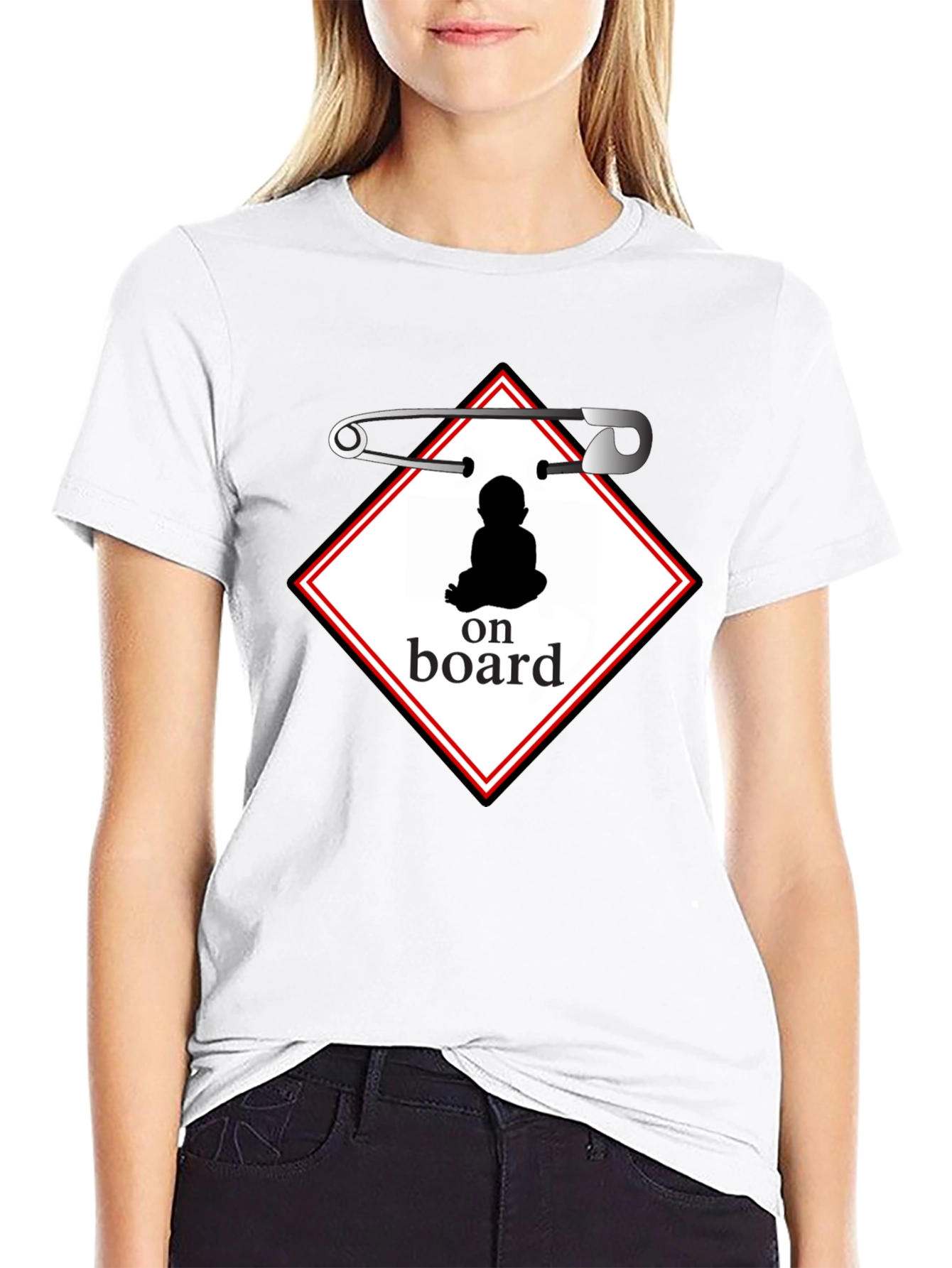 Baby On Board Graphic Tee - Black Cotton Shirt