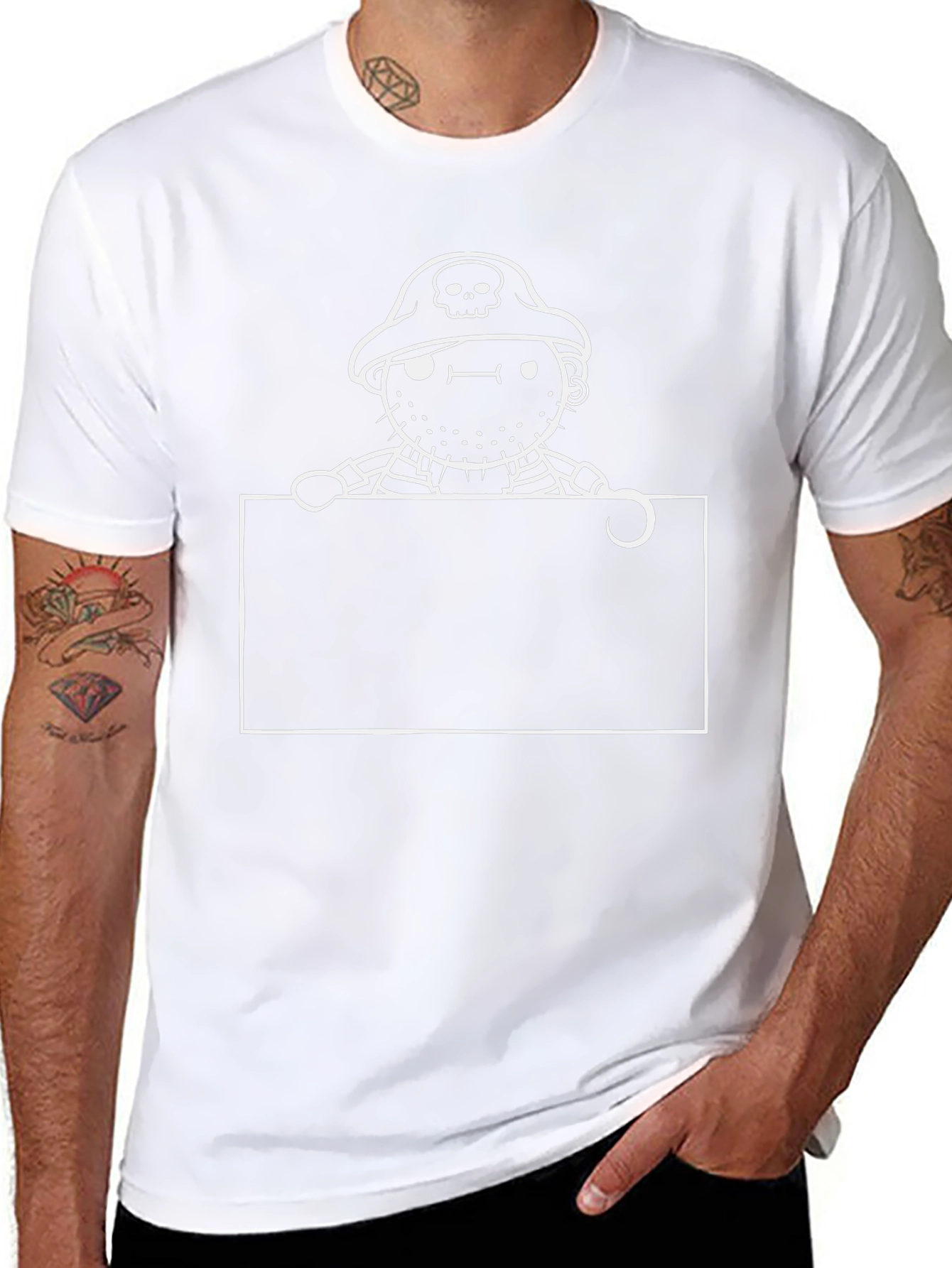 Pirate Cartoon Graphic Black T-Shirt