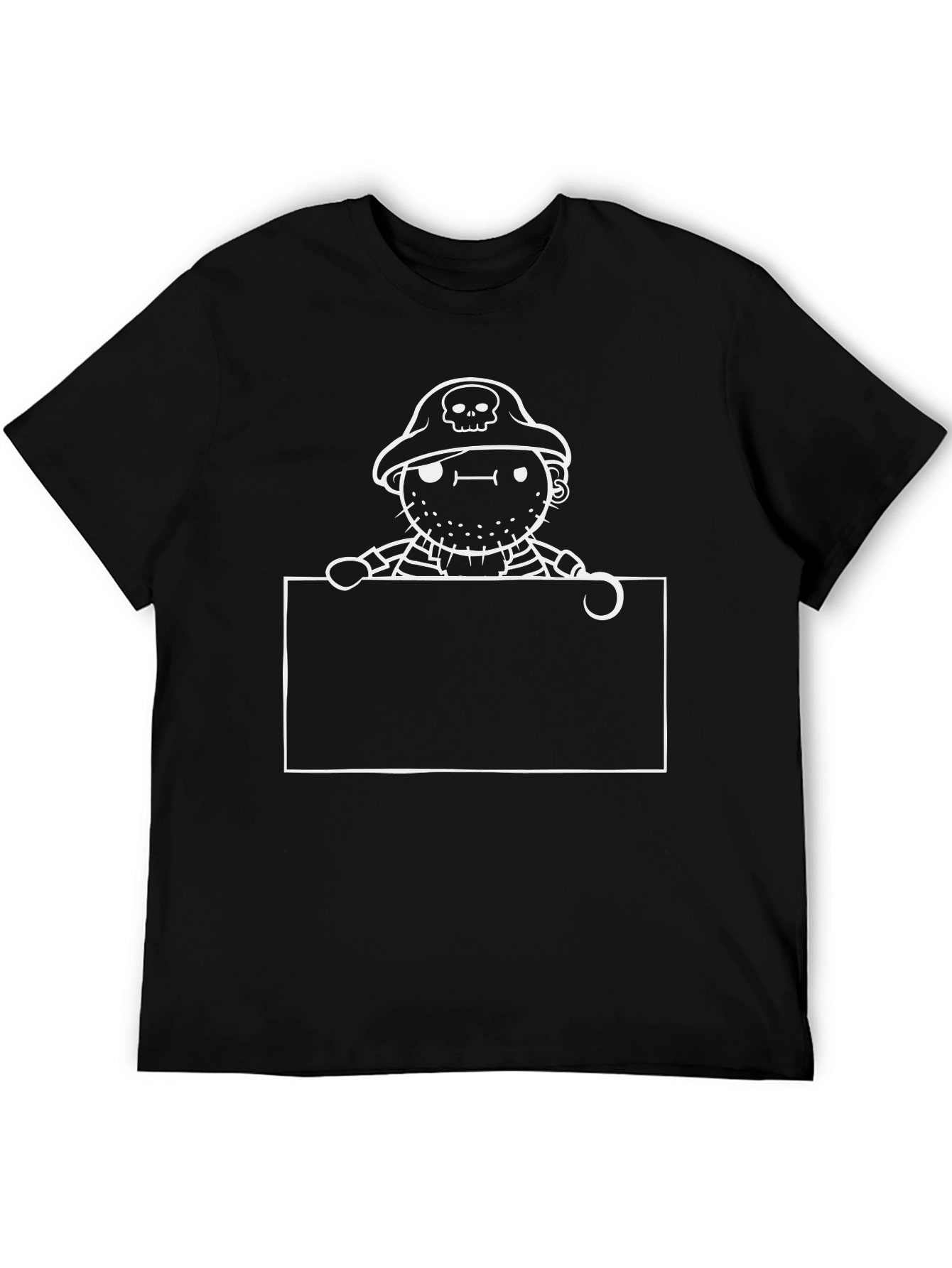 Pirate Cartoon Graphic Black T-Shirt