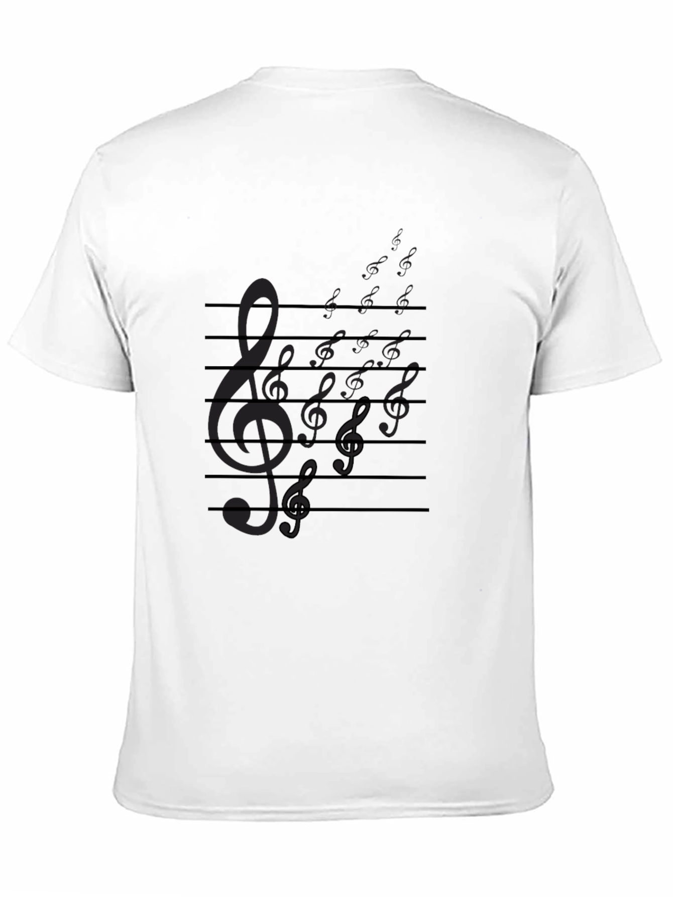 Musical Notes Graphic Tee - Black Cotton T-Shirt