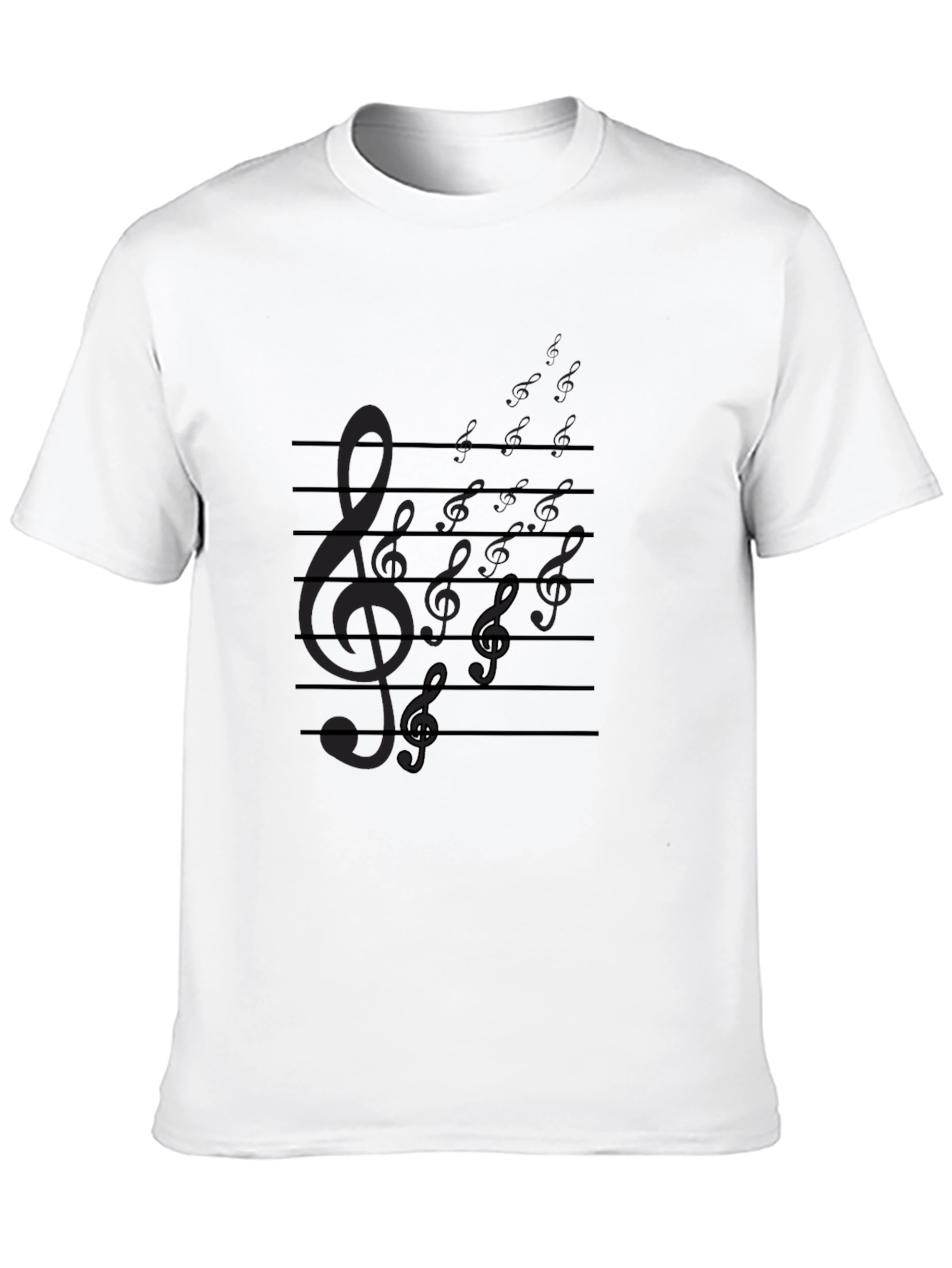 Musical Notes Graphic Tee - Black Cotton T-Shirt