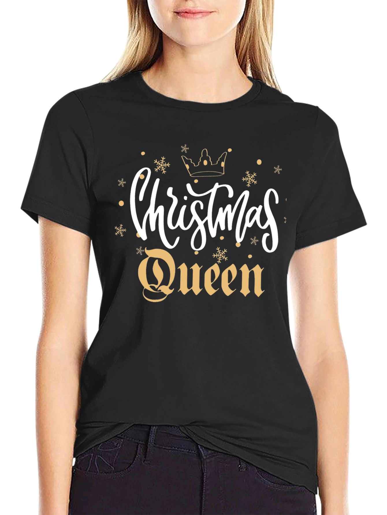 Christmas Queen Black T-Shirt