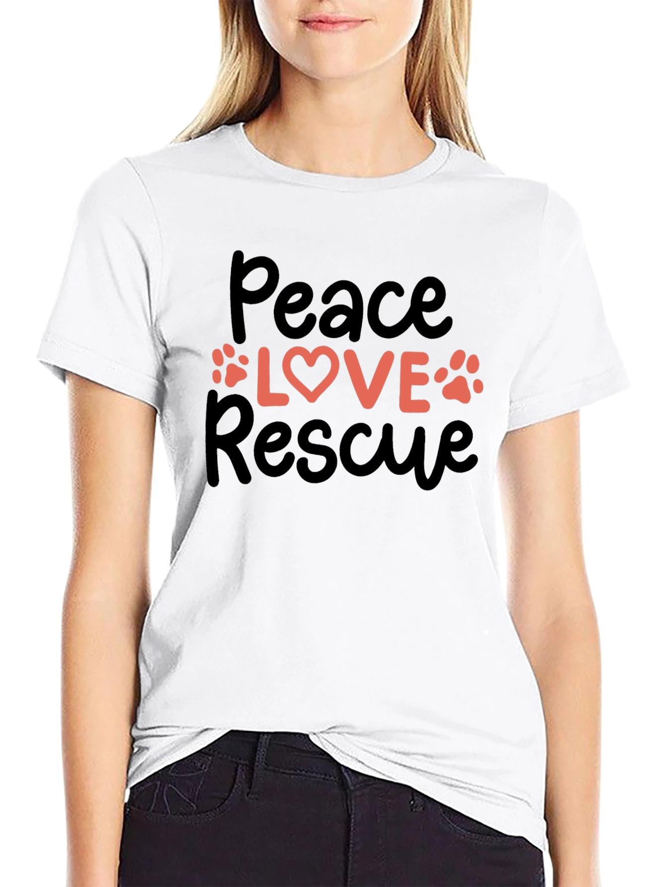 Peace Love Rescue Graphic Tee
